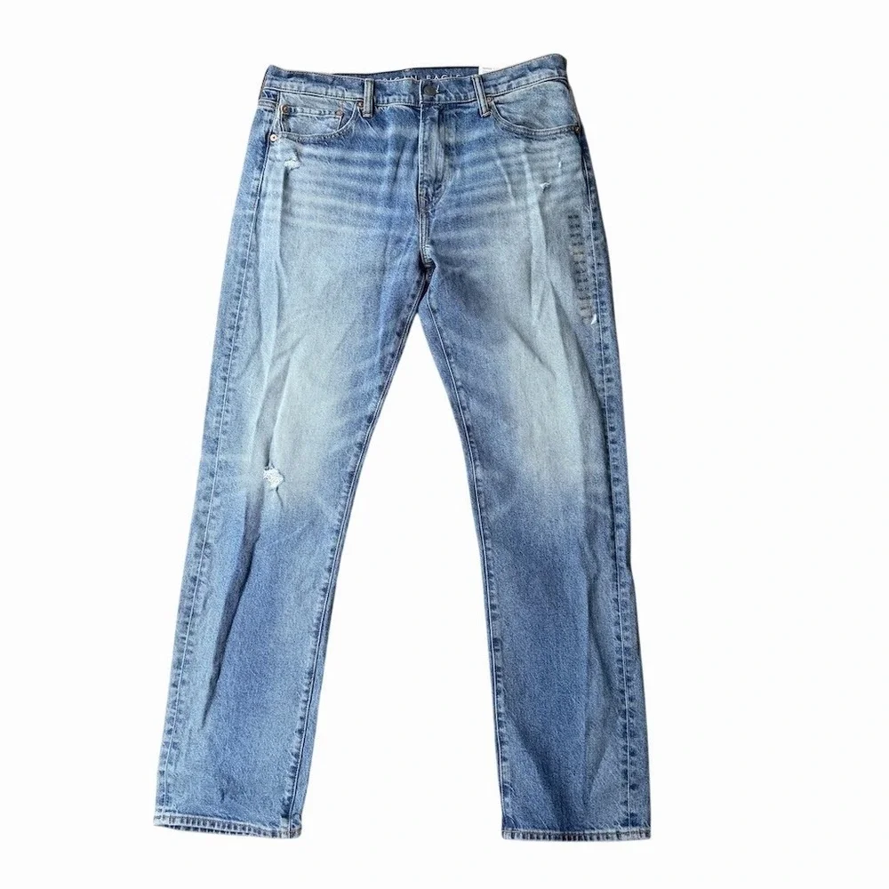 American Eagle Men's EasyFlex Jeans 36x36 Light Wash Straight Taper Blue
